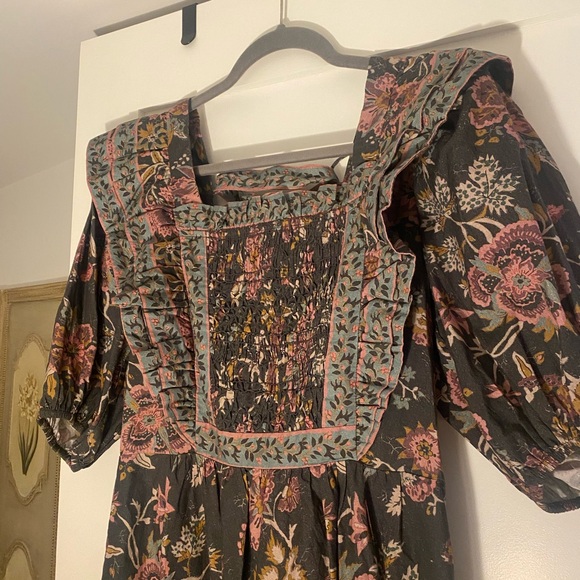 NWT SEA New York Midi Tess Print Puff Sleeve Smocked Dress - Picture 9 of 11